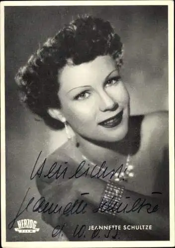 Ak Schauspielerin Jeannette Schultze, Portrait, Autogramm