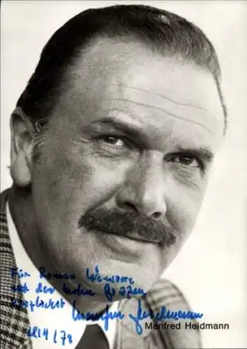 Ak Schauspieler Manfred Heidmann, Portrait, Autogramm