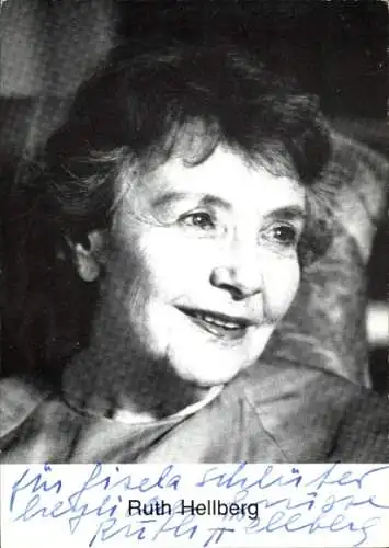 Ak Schauspielerin Ruth Hellberg, Portrait, Autogramm