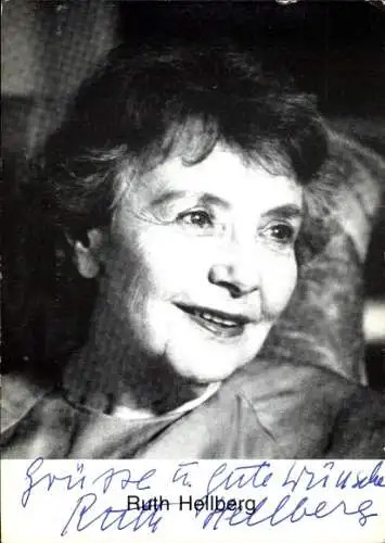 Ak Schauspielerin Ruth Hellberg, Portrait, Autogramm