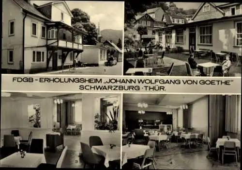 Ak Schwarzburg in Thüringen, FDGB Erholungsheim Johann Wolfgang von Goethe, Speisesaal, Klubraum