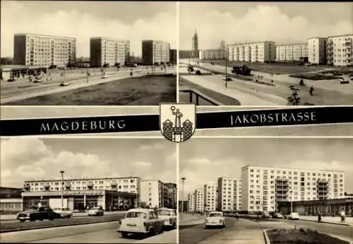 Ak Magdeburg, Neubausiedlung Jakobstraße, Kaufhalle, Plattenbau