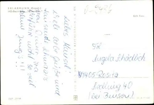 Ak Erlabrunn Breitenbrunn im Erzgebirge, HO Gaststätte Täumerhaus