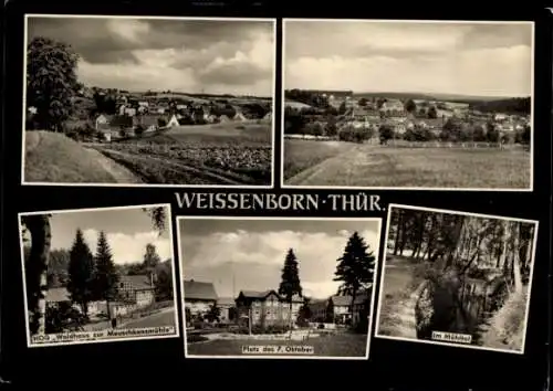 Ak Weißenborn Holzland Thüringen, HOG Waldhaus zur Meuschkensmühle, Platz des 7. Oktober