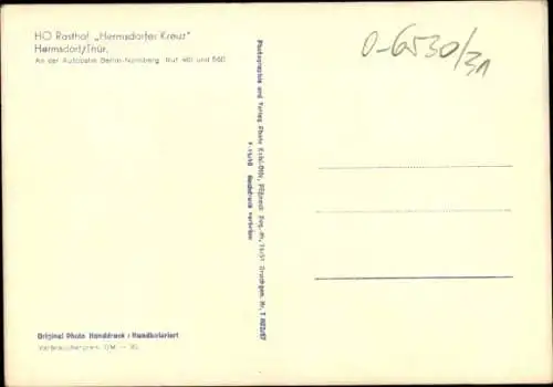Ak Hermsdorf in Thüringen, HO Rasthof Hermsdorfer Kreuz
