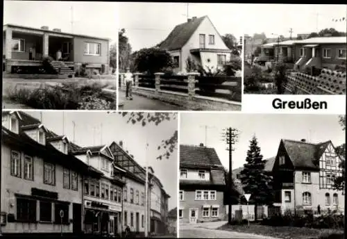 Ak Greußen in Thüringen, Im Ried, Am Bad, Neubaugebiet Ried, Markt