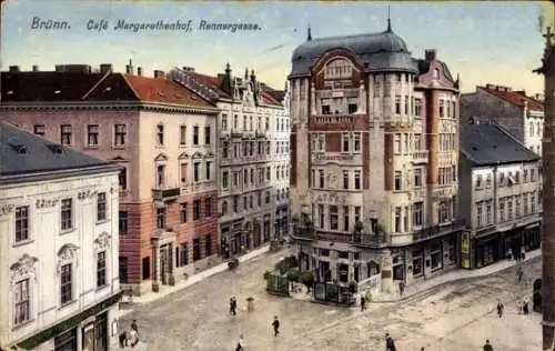 Ak Brno Brünn Südmähren, Rennergasse, Café Margarethenhof