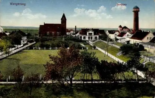 Ak Nordseebad Wangeroog Wangerooge in Ostfriesland, Dorfplatz