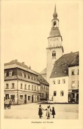 Ak Frankenberg in Sachsen, Marktecke, Kirche