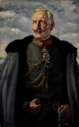 Ak Kaiser Wilhelm II., Portrait in Uniform, Mantel