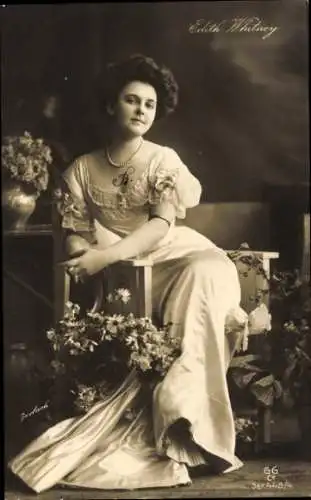 Ak Schauspielerin Edith Whitney, Porträt, Blumen