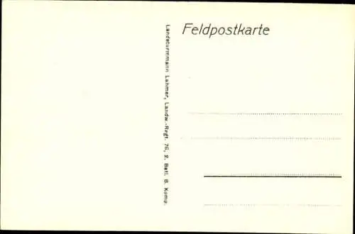 Künstler Ak Deutsche Soldaten in Uniformen im Schützengraben, I WK