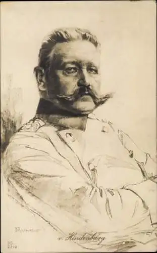 Künstler Ak Rumpf, Paul von Hindenburg, Generalfeldmarschall