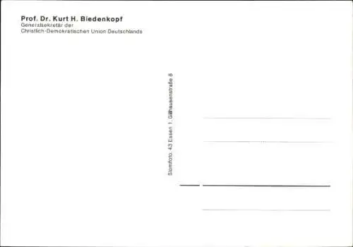 Ak Politiker Kurt Biedenkopf, Portrait, Autogramm
