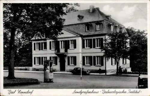 Ak Bad Nenndorf an der Weser, Landgrafenhaus, Balneologisches Institut, Litfaßsäule