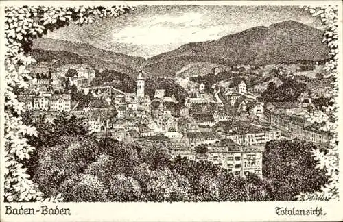 Ak Baden Baden am Schwarzwald, Gesamtansicht