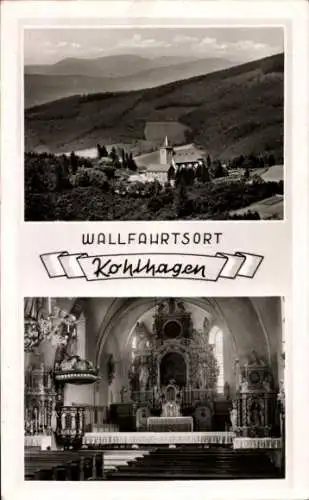 Ak Kohlhagen Kirchhundem im Sauerland, Gesamtansicht, Wallfahrtskirche, Innenansicht