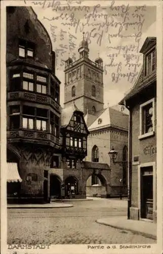 Ak Darmstadt in Hessen, Stadtkirche