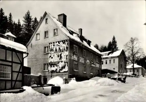 Ak Allersdorf Großbreitenbach in Thüringen, Bad Finkenmühle, FDGB-Erholungsheim, Winter