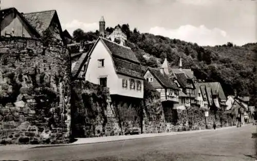 Ak Hirschhorn am Neckar Hessen, Neckarufer, Fachwerkgebäude