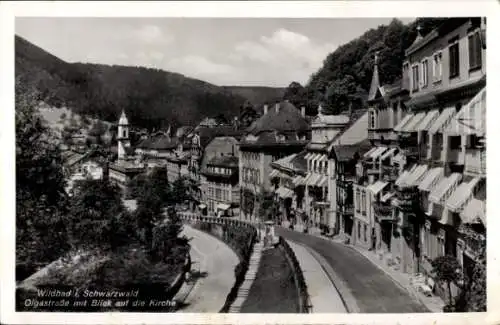 Ak Bad Wildbad im Schwarzwald, Olgastraße, Kirche