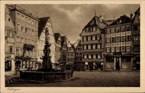 Ak Tübingen am Neckar, Marktplatz, Brunnen, Kaufhaus Euler