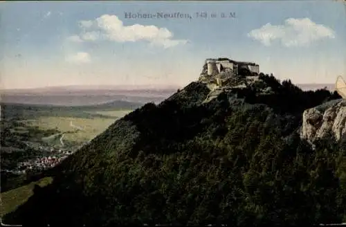 Ak Neuffen in Württemberg, Burg Hohenneuffen, Panorama