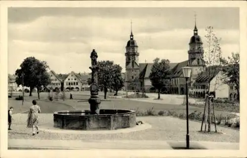 Ak Freudenstadt im Nordschwarzwald, Marktplatz mit Stadtkirche