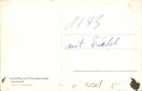 Ak Freudenstadt im Nordschwarzwald, Marktplatz mit Stadtkirche