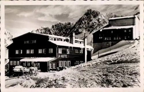 Ak Les Houches Haute Savoie, L'Hotel de Montagne La Hutte, Vue sur les Aiguilles de Chamonix