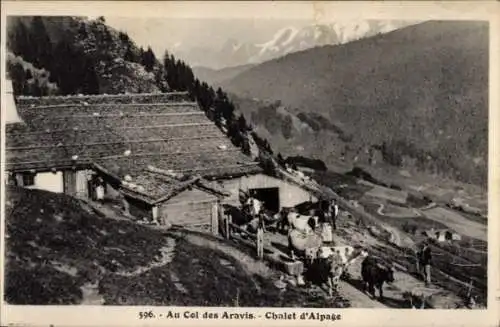 Ak Haute-Savoie, Au Col des Aravis, Chalet d'Alpage