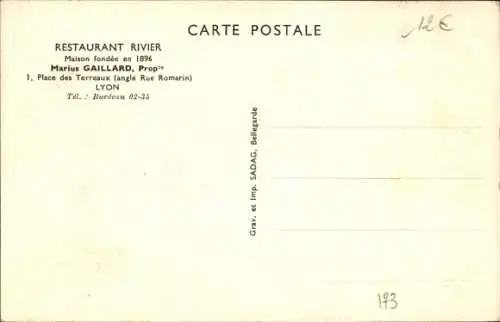 Ak Lyon Rhône, Restaurant Rivier