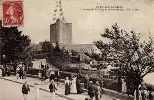 Ak Fouras les Bains Charente Maritime, Avenue de la Plage, le Semaphore