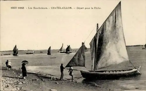 Ak Châtelaillon Charente Maritime, les Boucholeurs, Depart pour la Peche