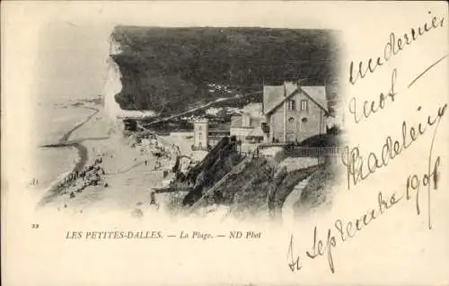 Ak Petites Dalles Seine Maritime, Strand