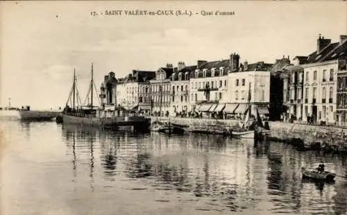 Ak Saint Valery en Caux Seine Maritime, Quai d'amont