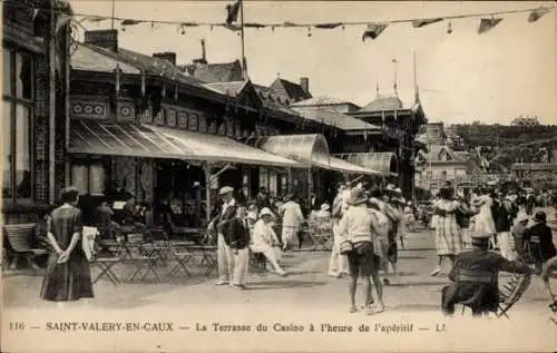 Ak Saint Valery en Caux Seine Maritime, Terrasse du Casino