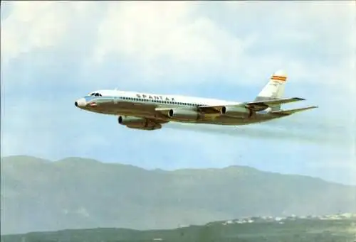 Ak Spanisches Passagierflugzeug der Spantax, Convair CV 990 A Coronado