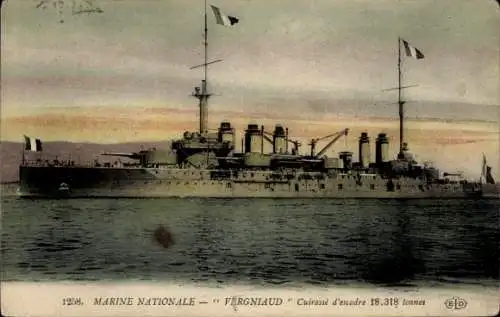 Ak Französisches Kriegsschiff Vergniaud