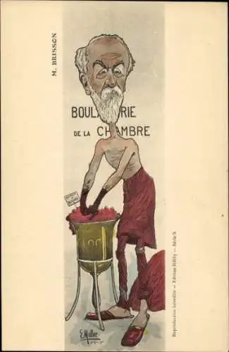Künstler Ak Muller, E., Politiker Henri Brisson, Karikatur