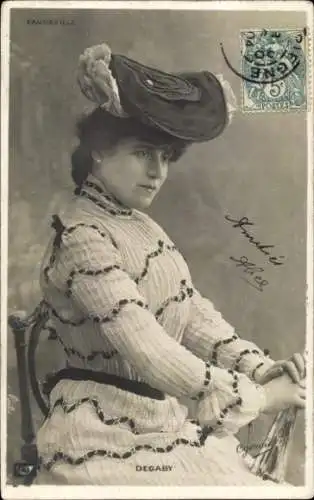 Ak Schauspielerin Degaby, Vaudeville, Portrait