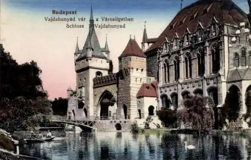 Ak Budapest Ungarn, Stadtwäldchen, Burg Vajdahunyad