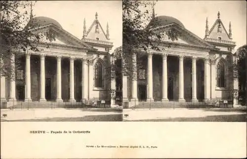 Stereo Ak Genf Stadt Schweiz, Kathedrale, Fassade