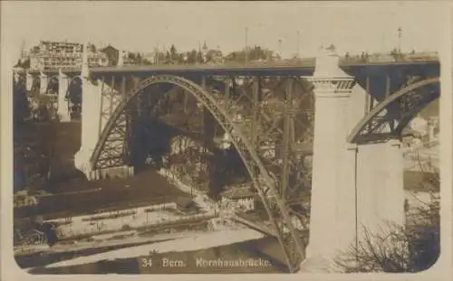 Ak Bern Stadt Schweiz, Kornhausbrücke