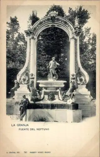 Ak La Granja San Ildefonso Castilla y León, Neptunbrunnen