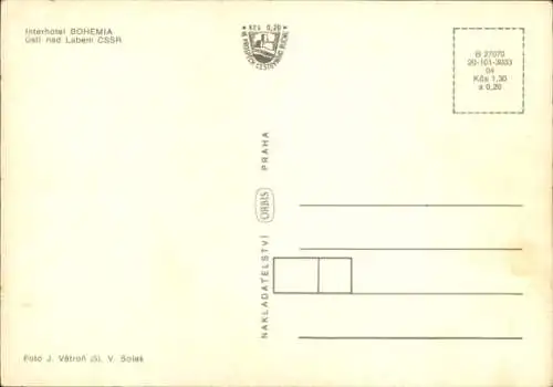 Ak Ústí nad Labem Aussig an der Elbe, Interhotel Bohemia, Innenansichten