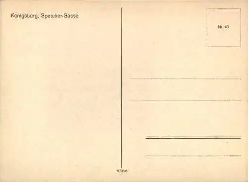 Ak Kaliningrad Königsberg Ostpreußen, Speicher-Gasse