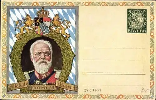 Ganzsachen Briefmarken Ak König Ludwig III. von Bayern, Postillon