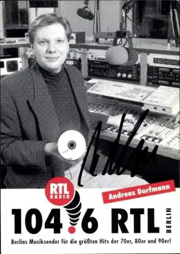 Ak Schauspieler Andreas Dorfmann, Portrait, RTL Radio, Autogramm