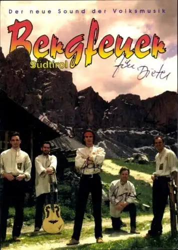 Ak Musikgruppe Bergfeuer, Gruppenbild, Autogramme